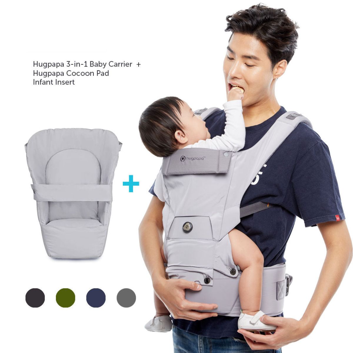 Dial- Fit Classic BOA Baby Carrier + Hugpapa Infant Insert