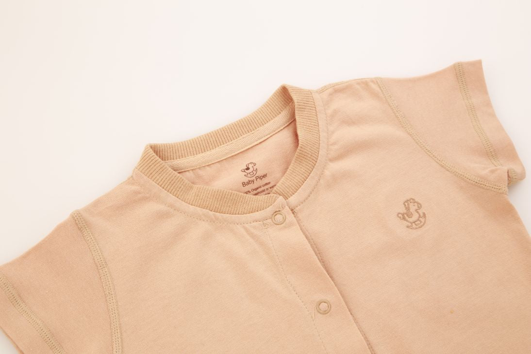 Short Sleeve Mid Button Baby Romper