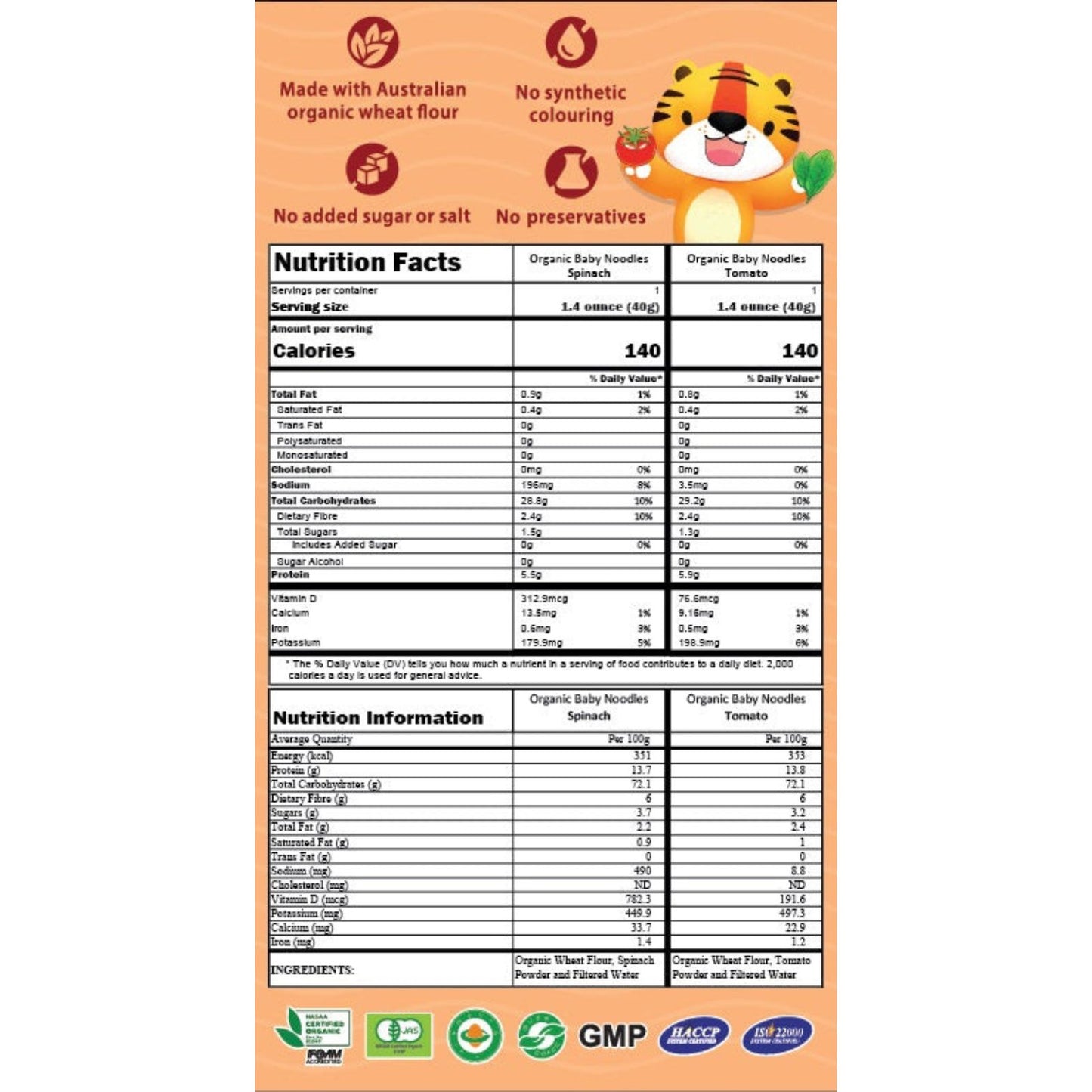 Organic Baby Noodles Mini Pack - Pumpkin & Sweet Potato with Quinoa