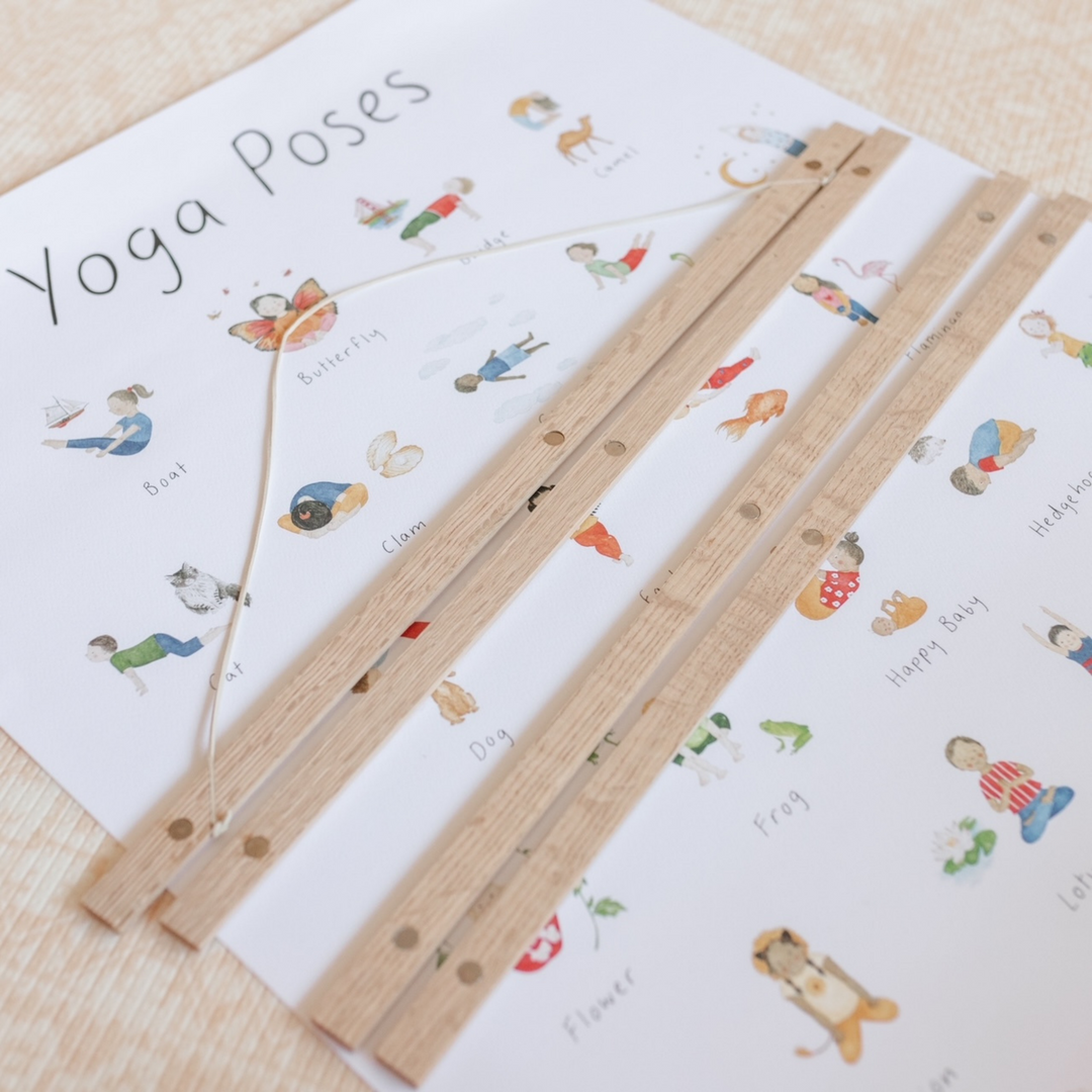 Mindful Moves Bundle - Yoga Poses Poster + Wooden Hanger
