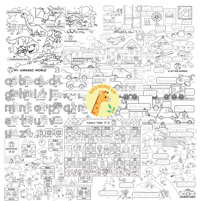 Educational Silicone Colouring Big Mats