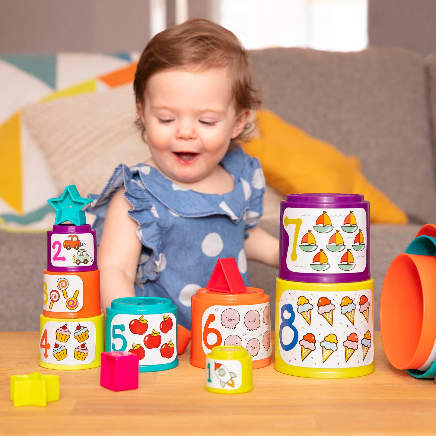 Sort & Stack Set - Stacking Cups & Shape Sorter Toy