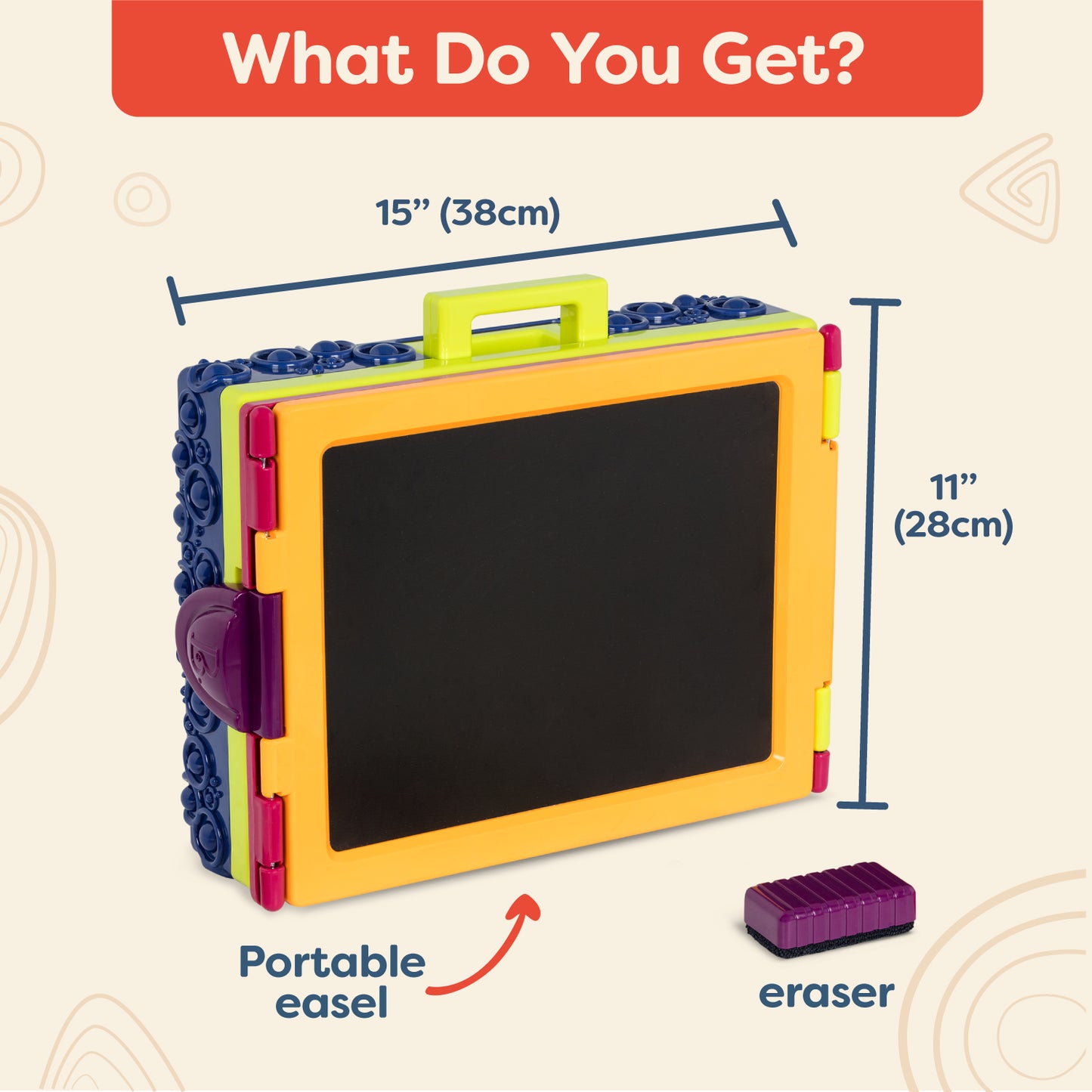 Take It Easel – Markers, Chalk, Eraser