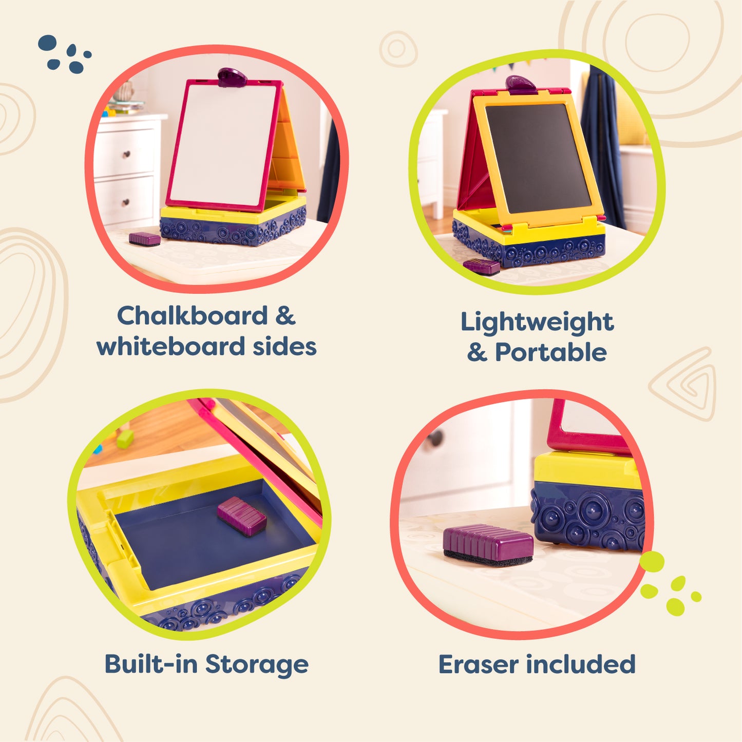 Take It Easel – Markers, Chalk, Eraser