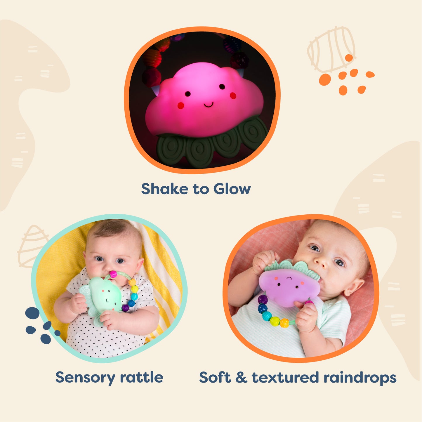 Rain Glow Squeeze Baby Rattle