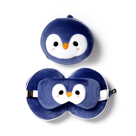 Kids Travel Pillow & Eye Mask - Penguin