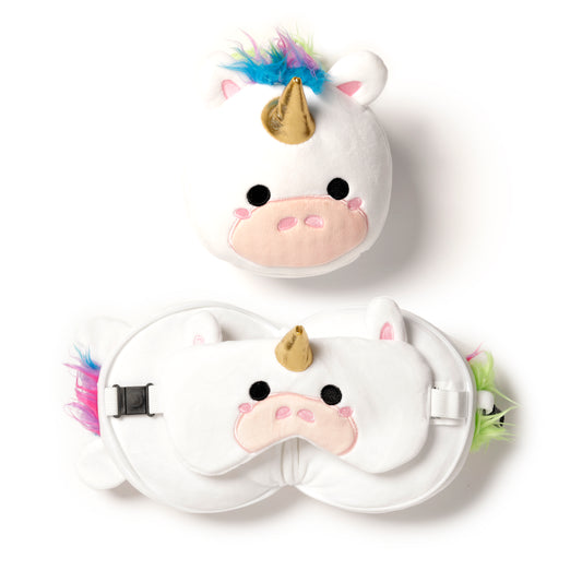 Kids Travel Pillow & Eye Mask - Unicorn