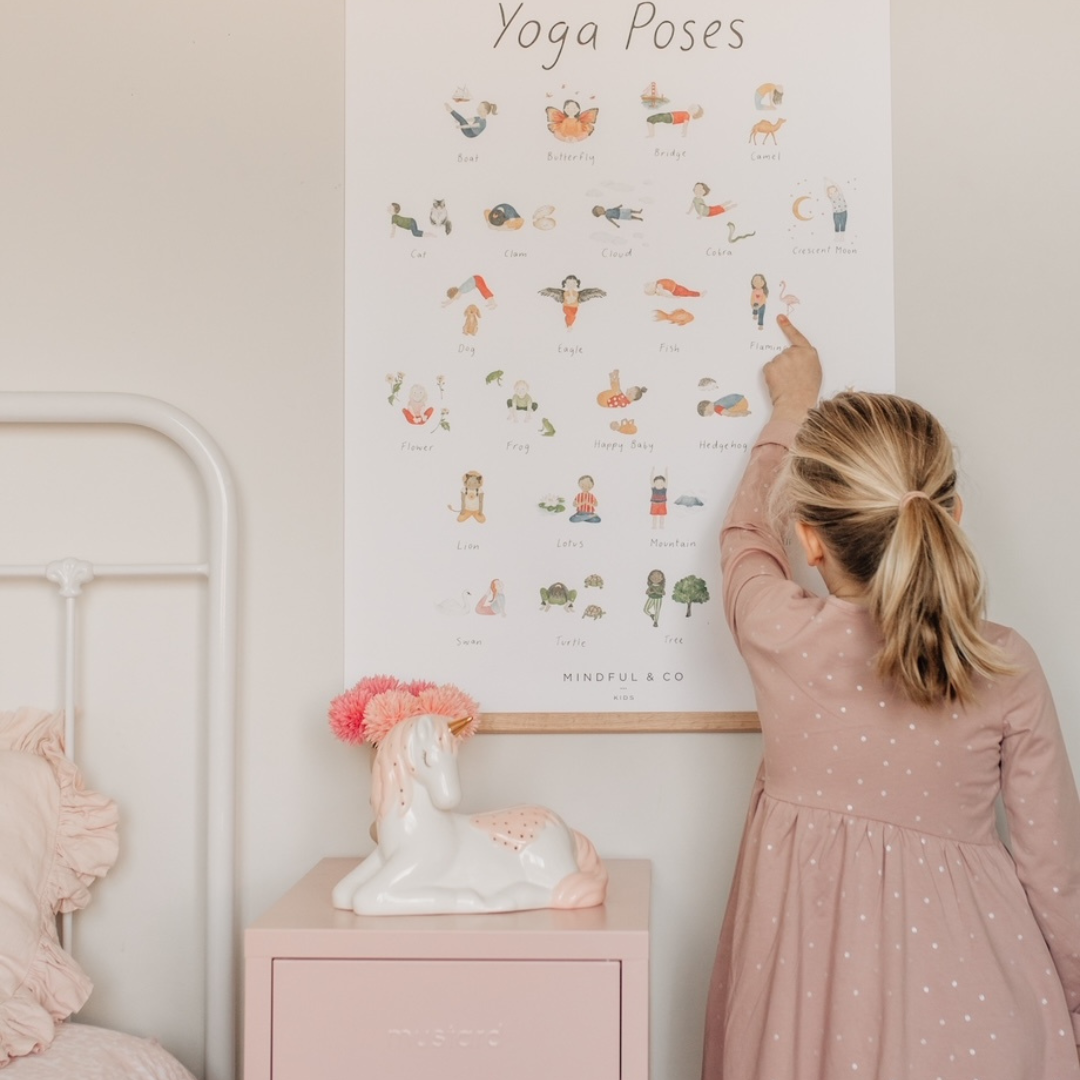 Mindful Moves Bundle - Yoga Poses Poster + Wooden Hanger