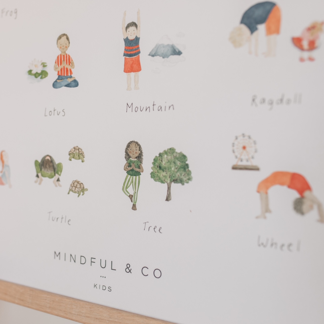 Mindful Moves Bundle - Yoga Poses Poster + Wooden Hanger