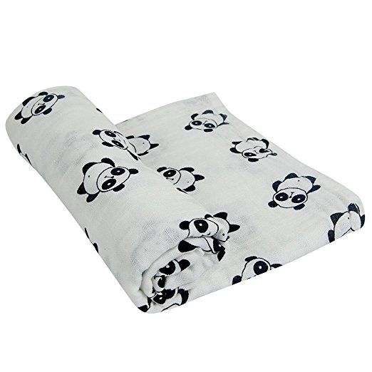 🎁 Baby Toddler Muslin Swaddle / Blanket - Panda (100% off)