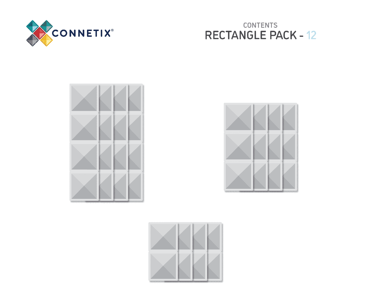 Clear Rectangle Pack - 12 Pieces