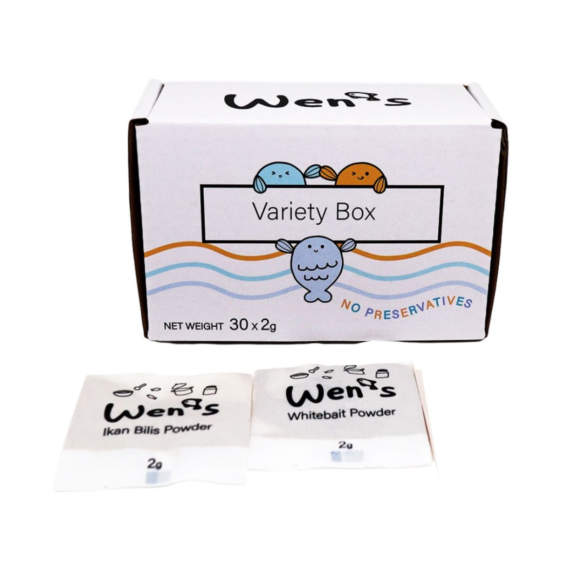 [Wen's] Anchovy/ Whitebait/ Scallop Mix & Match Variety Baby Food Powder Sachet Box (30 x 2g)