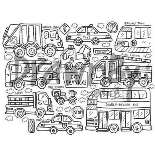 City Services Washable Silicone Colouring Mat + 14pcs Markers Set