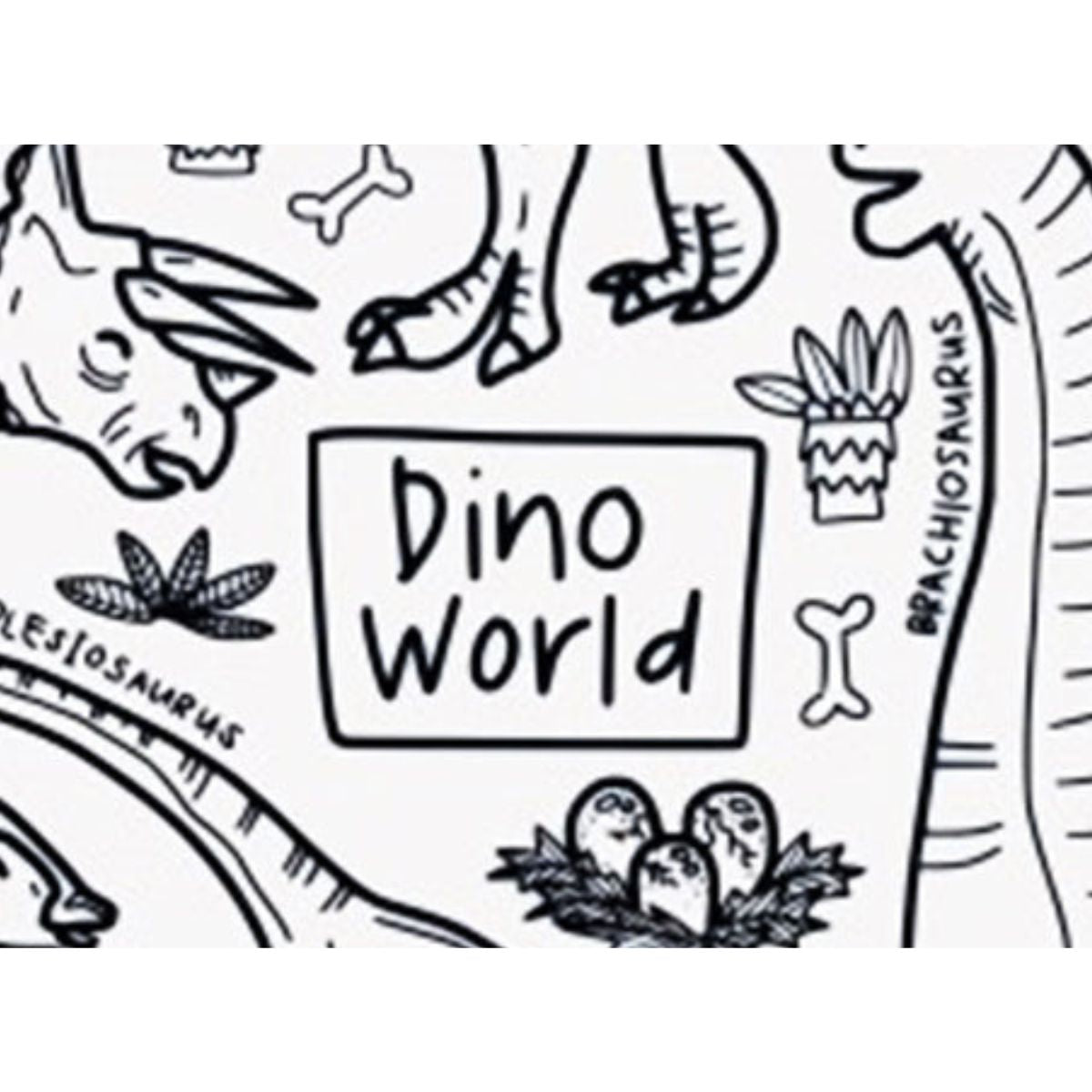 Dino World Washable Silicone Colouring Mat + 14pcs Markers Set