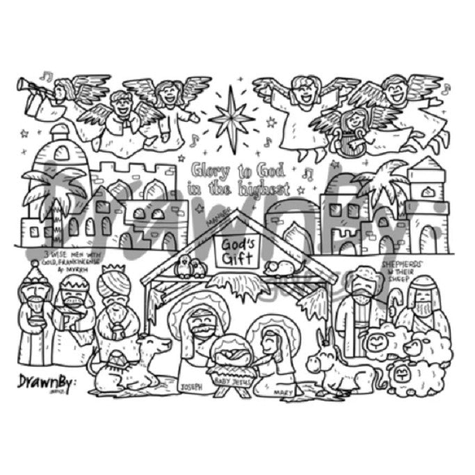 God's Gift Washable Silicone Colouring Mat + 14pcs Markers Set