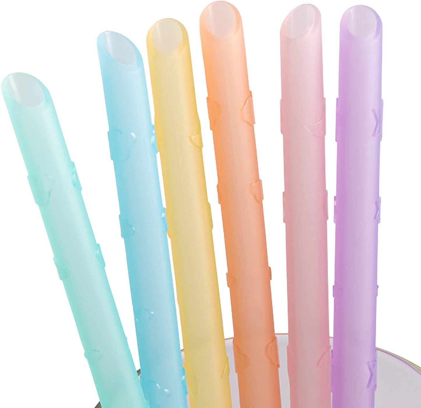 Joy Portable Eco-Friendly Silicone Rainbow Color Straws