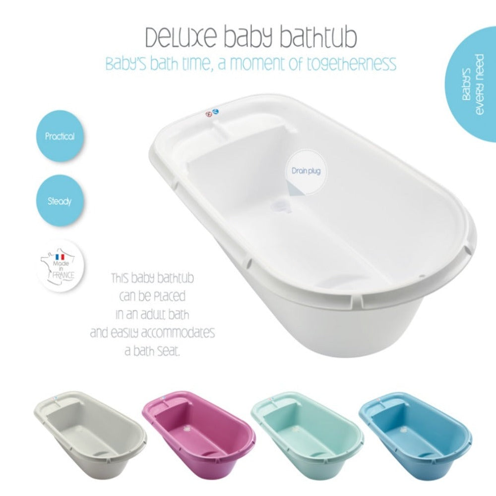 [Thermobaby] Luxe Baby Bathtub with Drain Plug, Made in France