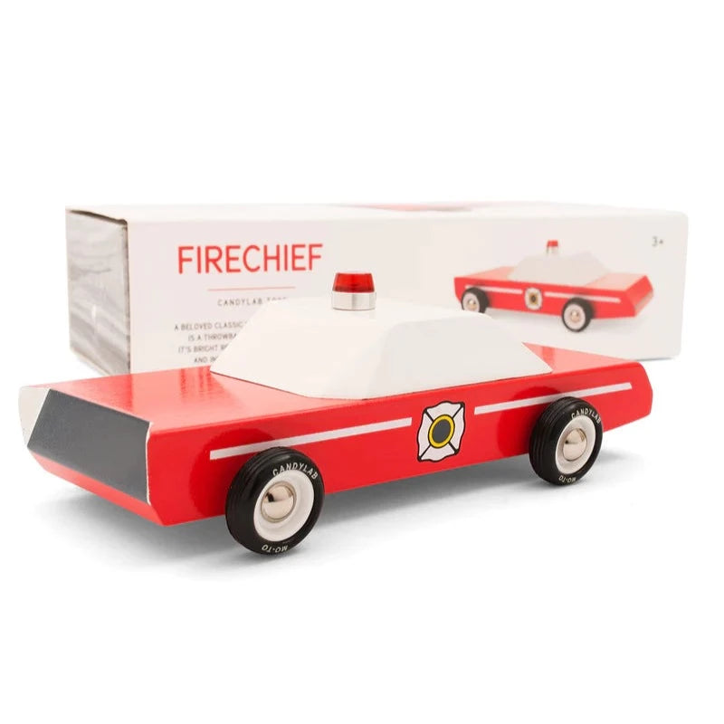 Fire Chief Wooden Toy Car