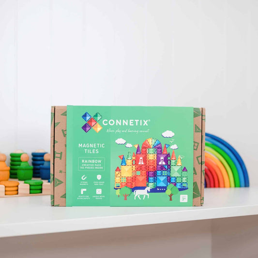 [Connetix Tiles] 102 Piece Rainbow Creative Pack | Educational Magnetic Tiles Learning Toy