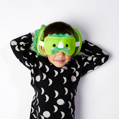 Kids Travel Pillow & Eye Mask - Dino