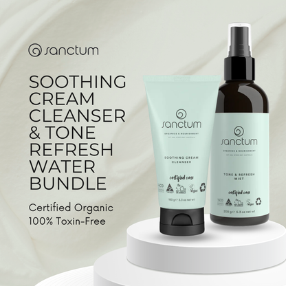 Cleanse & Tone Refresh Set | Soothing Cleanser & Toner Mist | For Normal Skin