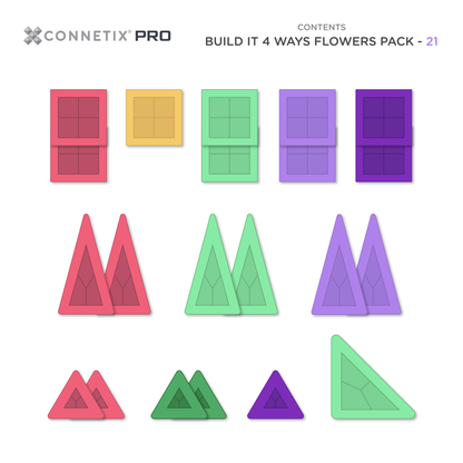 PRO Build It 4 Ways Flowers Pack - 21 Pieces