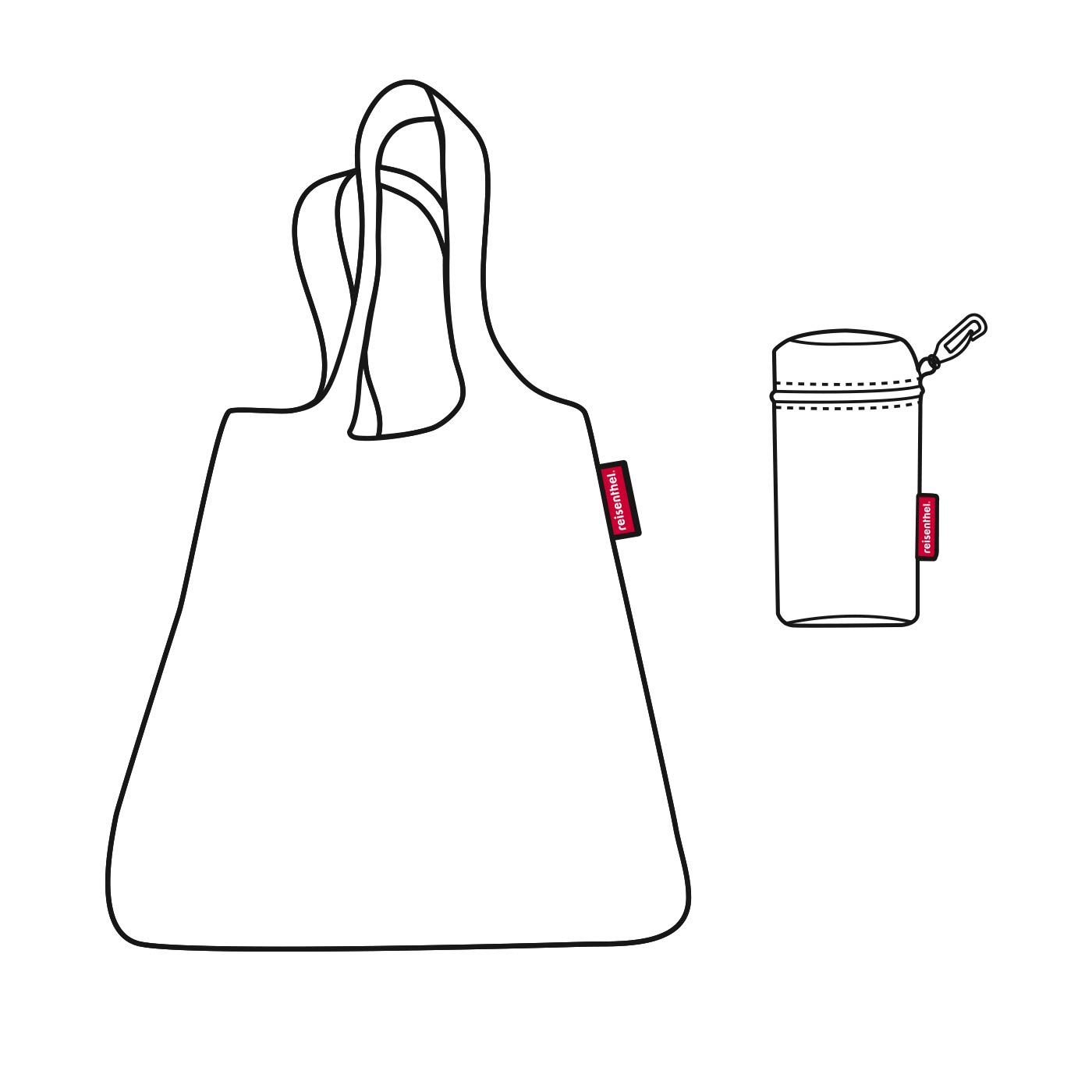 Mini Maxi Shopper L Tote Bag - Black