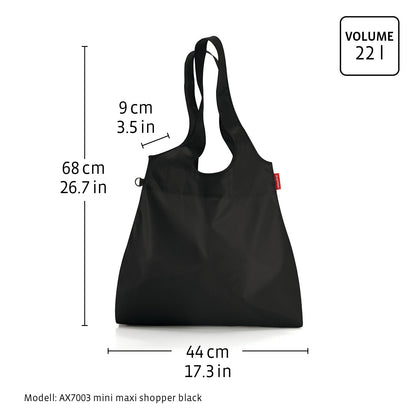 Mini Maxi Shopper L Tote Bag - Black