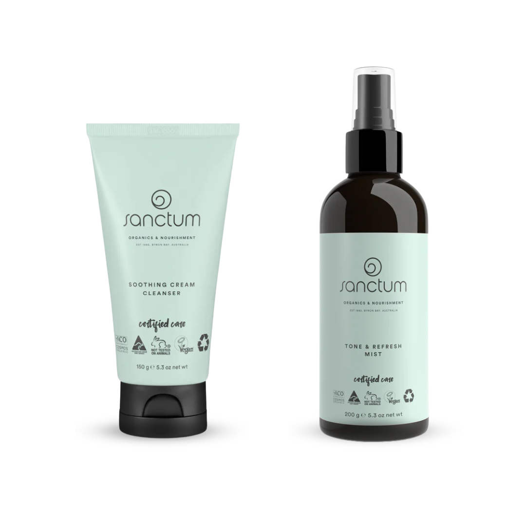 Cleanse & Tone Refresh Set | Soothing Cleanser & Toner Mist | For Normal Skin
