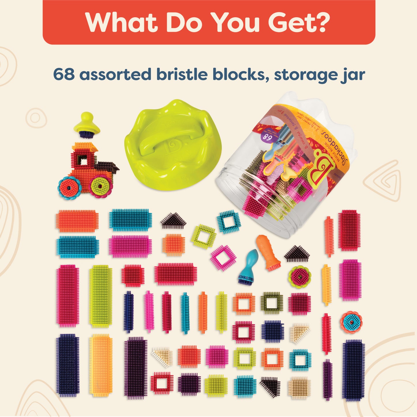 Bristle Block Stackadoos - Interlocking Building Blocks