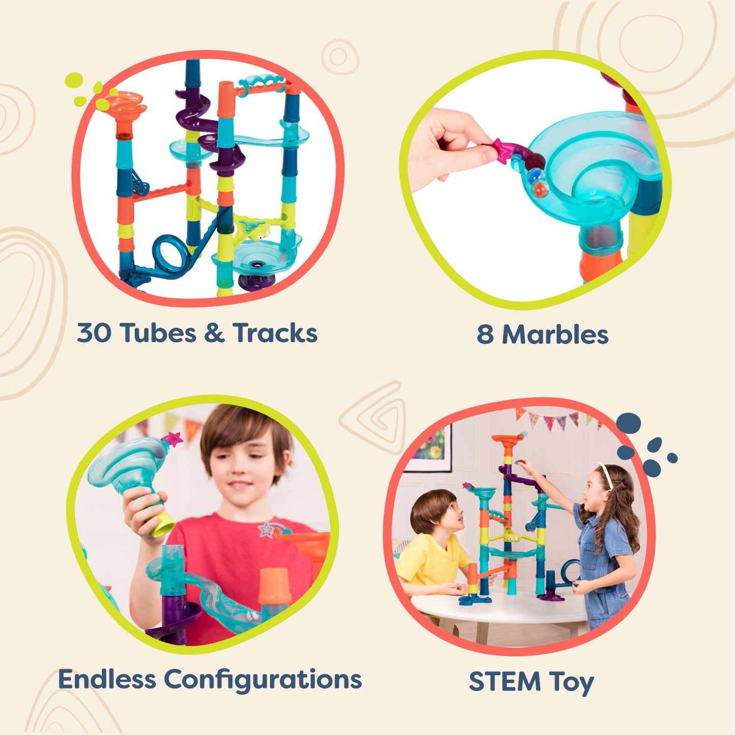 Marble-palooza Marble Run Set - 38 Pieces