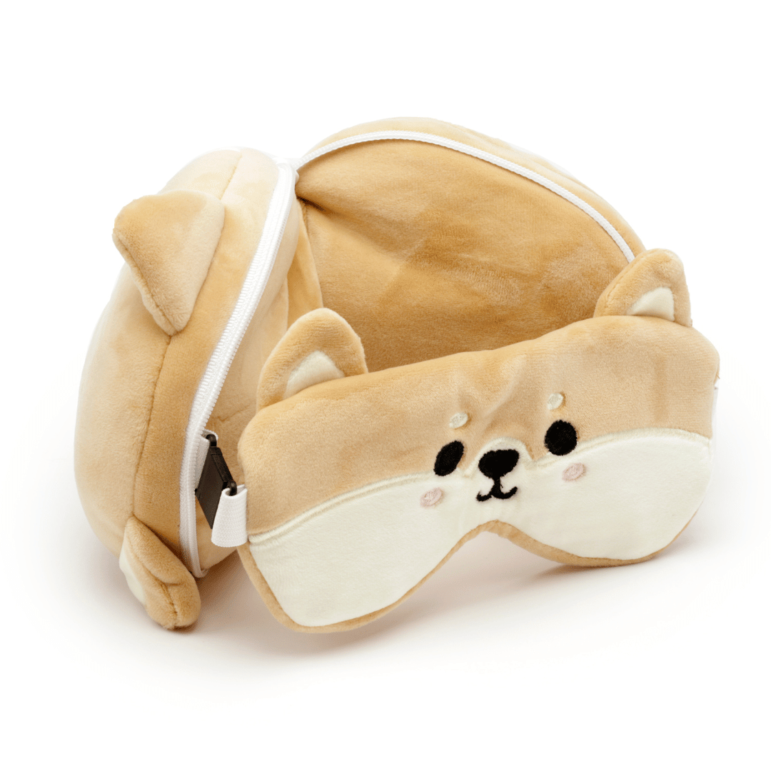 Kids Travel Pillow & Eye Mask - Shiba Inu