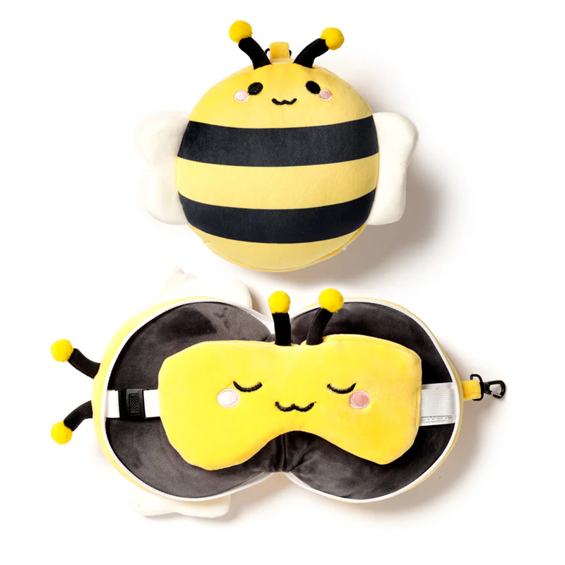 Kids Travel Pillow & Eye Mask - Bobby the Bee