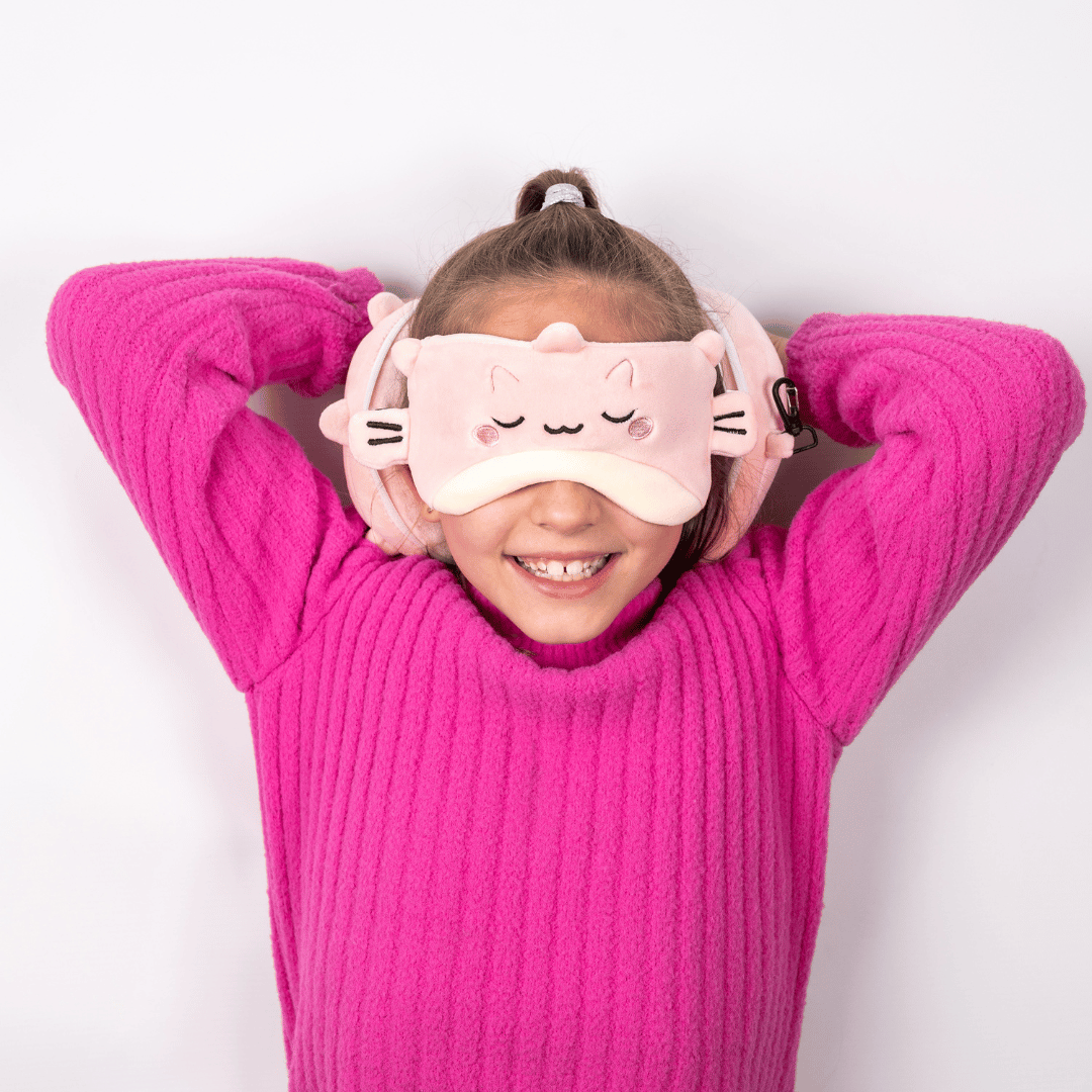 Kids Travel Pillow & Eye Mask - Puffer Fish