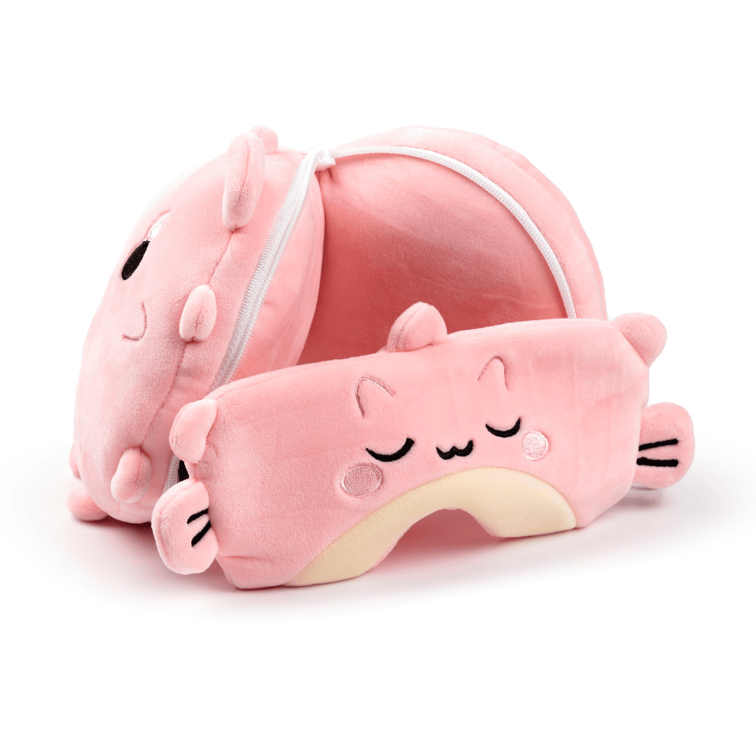 Kids Travel Pillow & Eye Mask - Puffer Fish