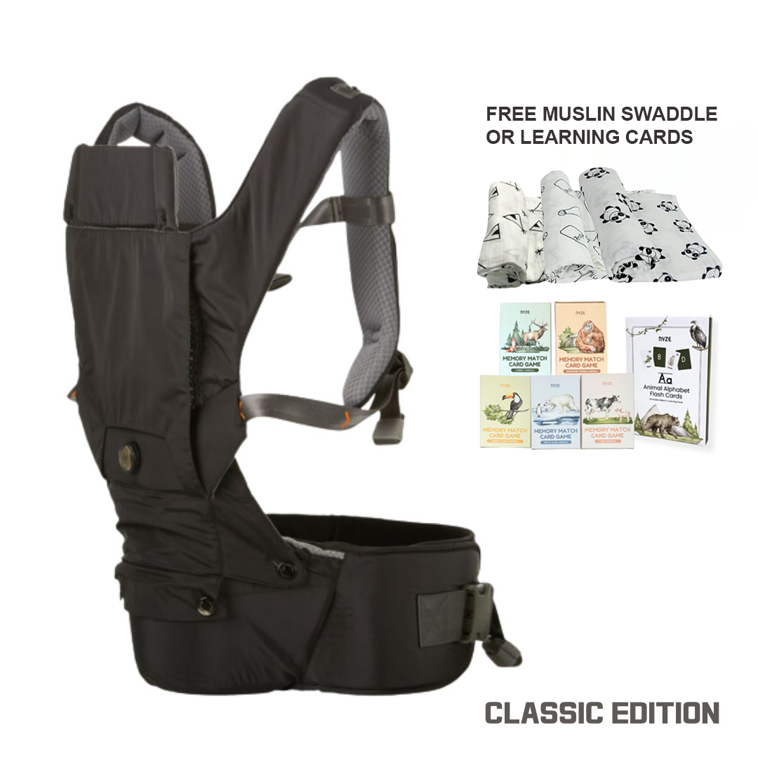 Classic 3-in-1 BOA Dial-fit Hip Seat Baby Carrier with Free Gift