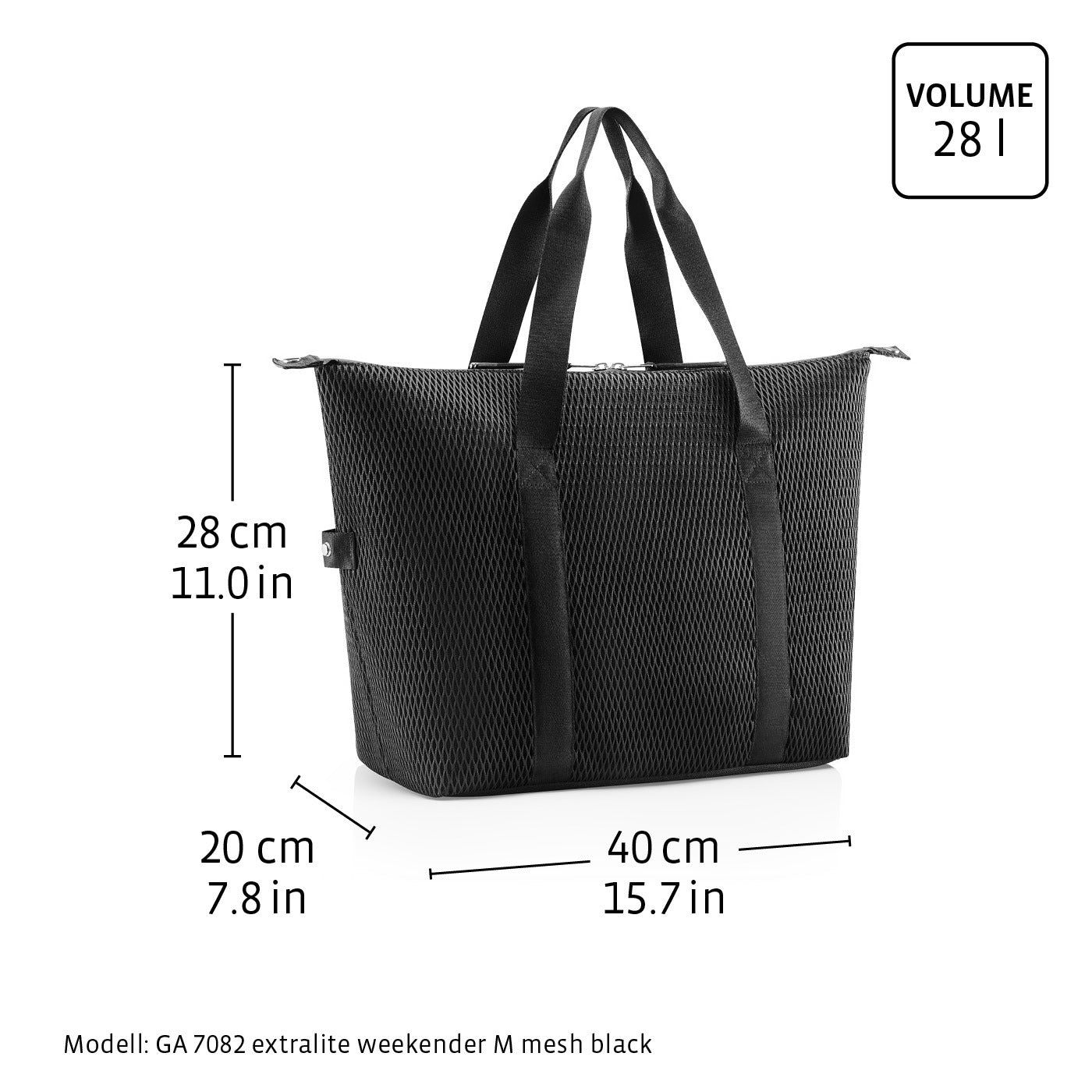 Extralite Weekender M Tote Bag - Mesh Black