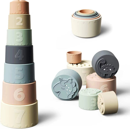 Count & Stack Silicone Teething Cups