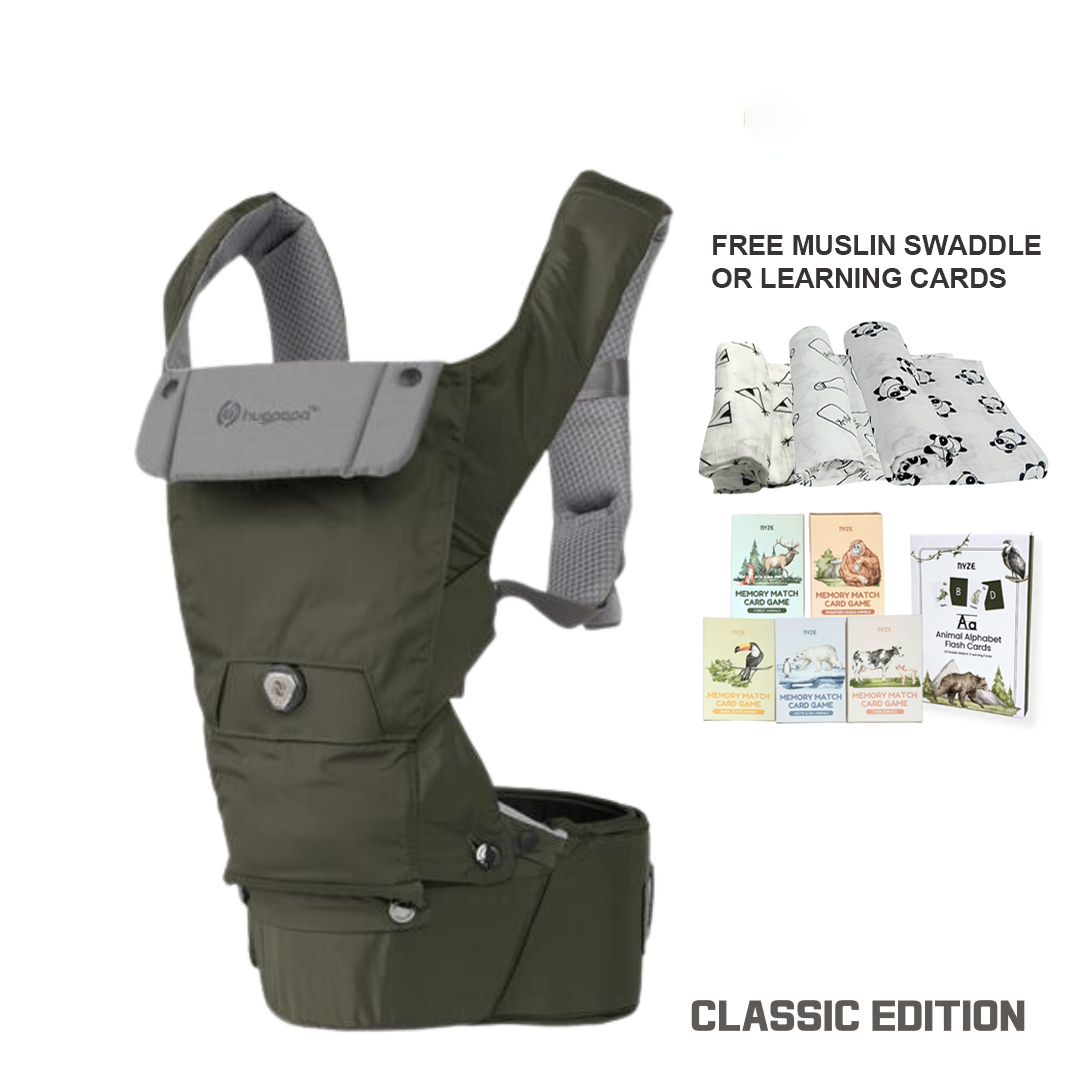 Classic 3-in-1 BOA Dial-fit Hip Seat Baby Carrier with Free Gift