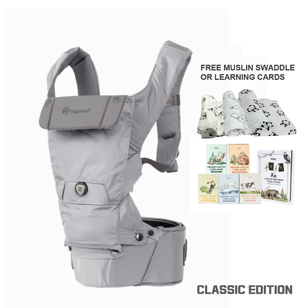 Classic 3-in-1 BOA Dial-fit Hip Seat Baby Carrier with Free Gift