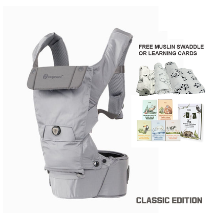 Classic 3-in-1 BOA Dial-fit Hip Seat Baby Carrier with Free Gift