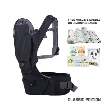 Classic 3-in-1 BOA Dial-fit Hip Seat Baby Carrier with Free Gift