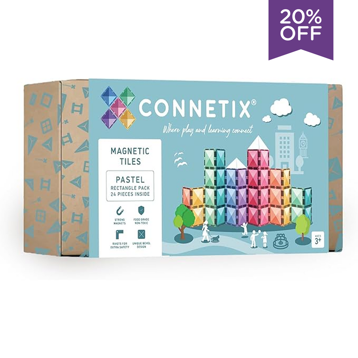 Pastel Rectangle Pack - 24 Pieces
