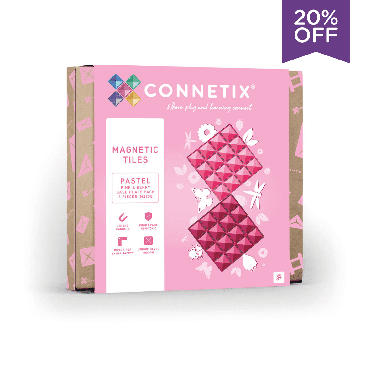 Pastel Pink & Berry Base Plate - 2 Pieces