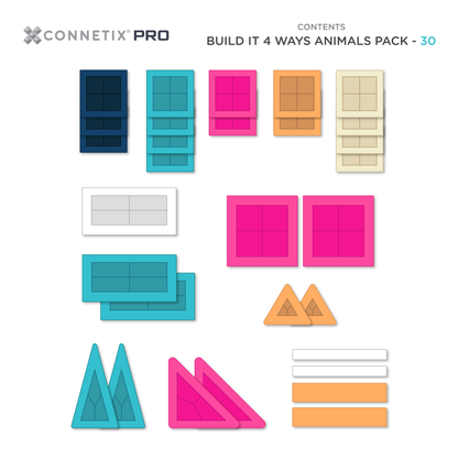 PRO Build It 4 Ways Animals Pack - 30 Pieces