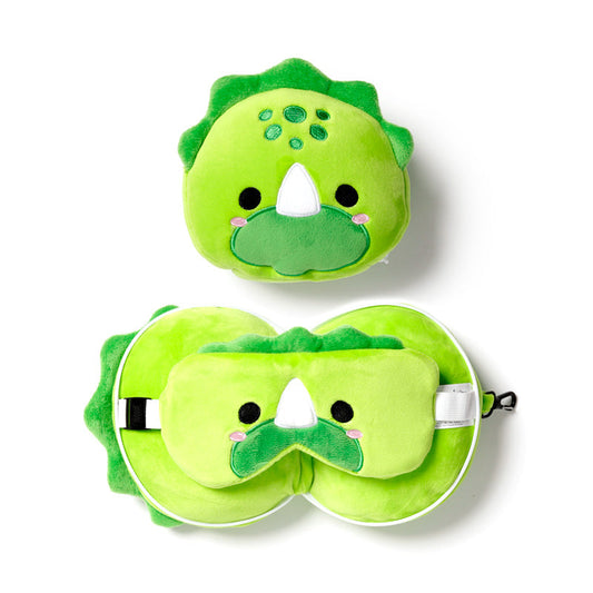 Kids Travel Pillow & Eye Mask - Dino