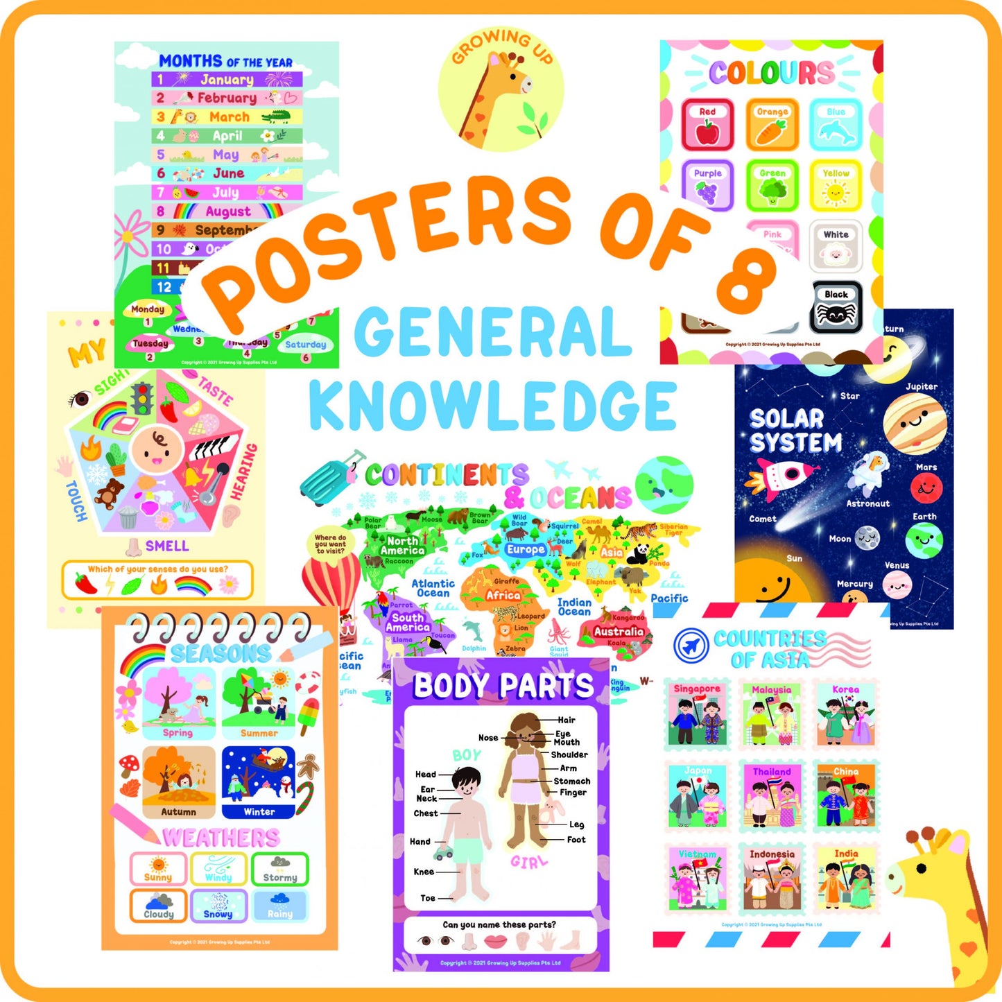 [Growing Up Academy] Educational Posters (Set of 8)