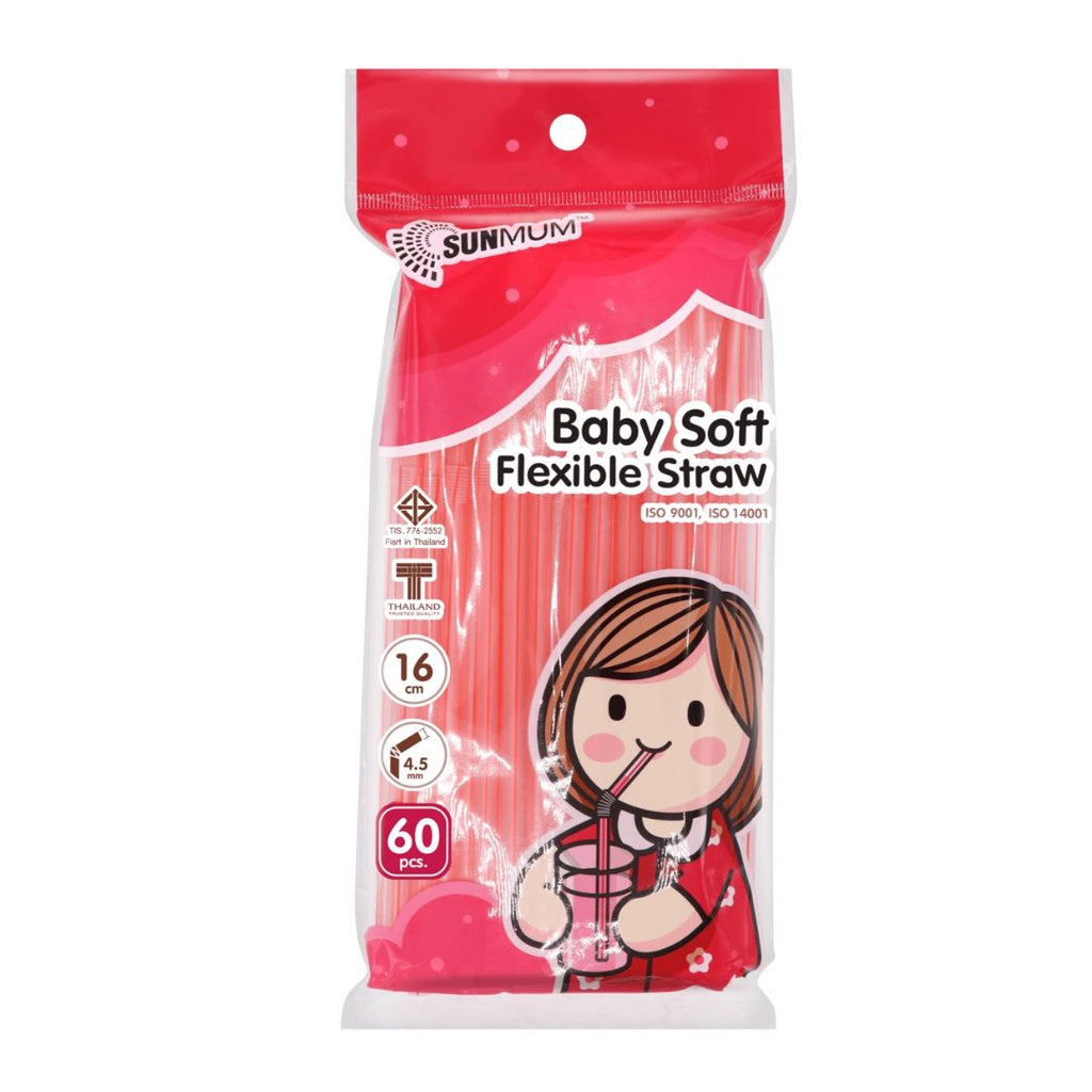 [Sunmum] Baby Soft Flexible Straw 60pcs/Pack