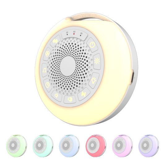 [NYZE] Portable Baby Sleep Soother | White Noise Machine with 26 Soothing Sounds and 7 Color LED Nightlights