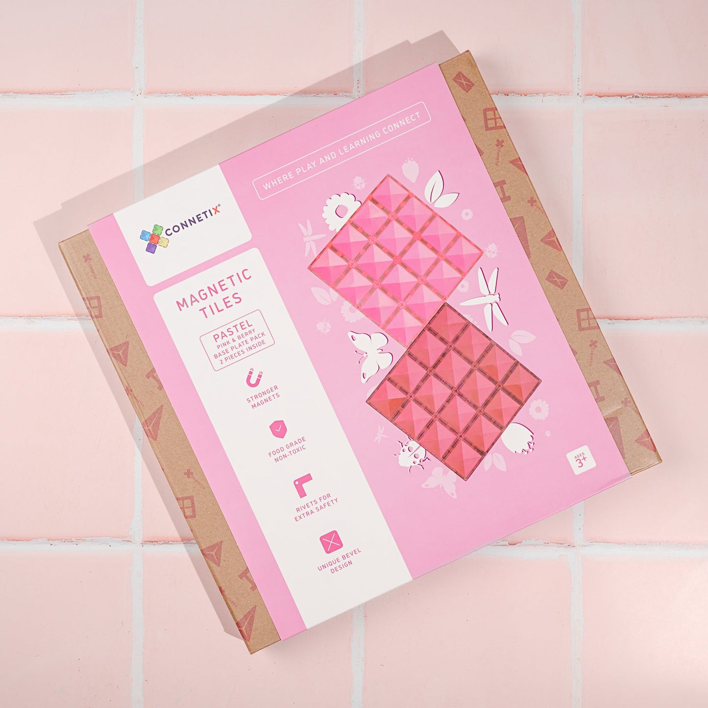 Pastel Pink & Berry Base Plate - 2 Pieces